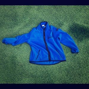 Vintage Izod SPORT Ladies Sm Fleece Zip Dark Blue